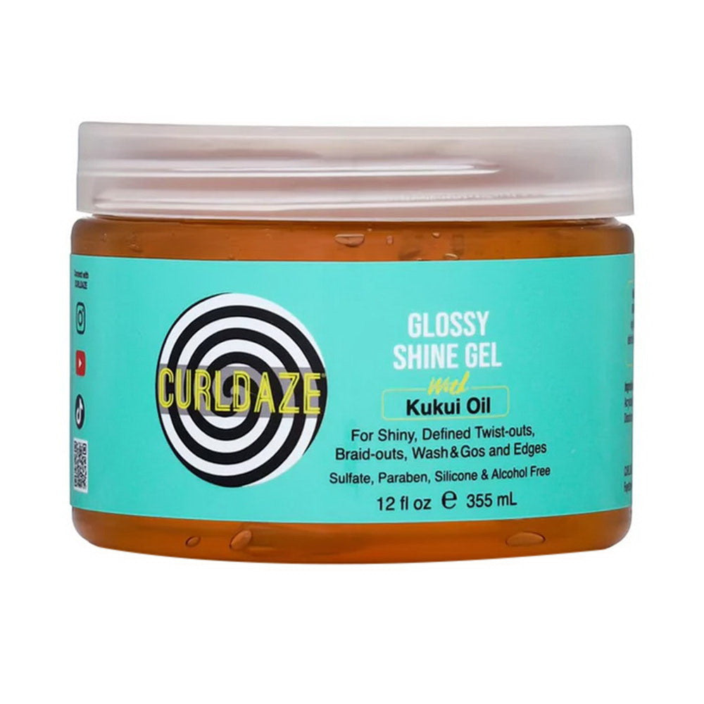 Curldaze Glossy Shine Gel with Kukui Oil, 12 Oz